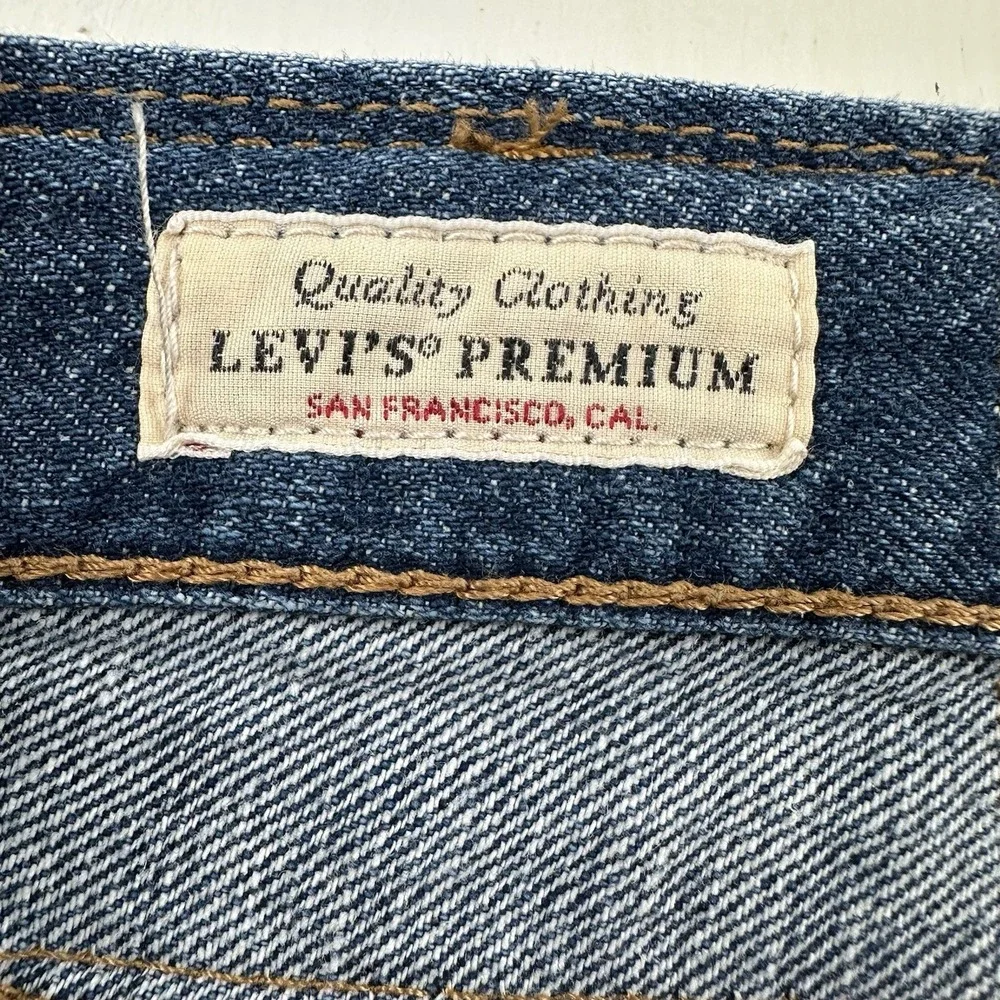 Levi’s 568 Big E Premium Loose Straight Jeans Men 36x30 Linen Cotton Blue Denim